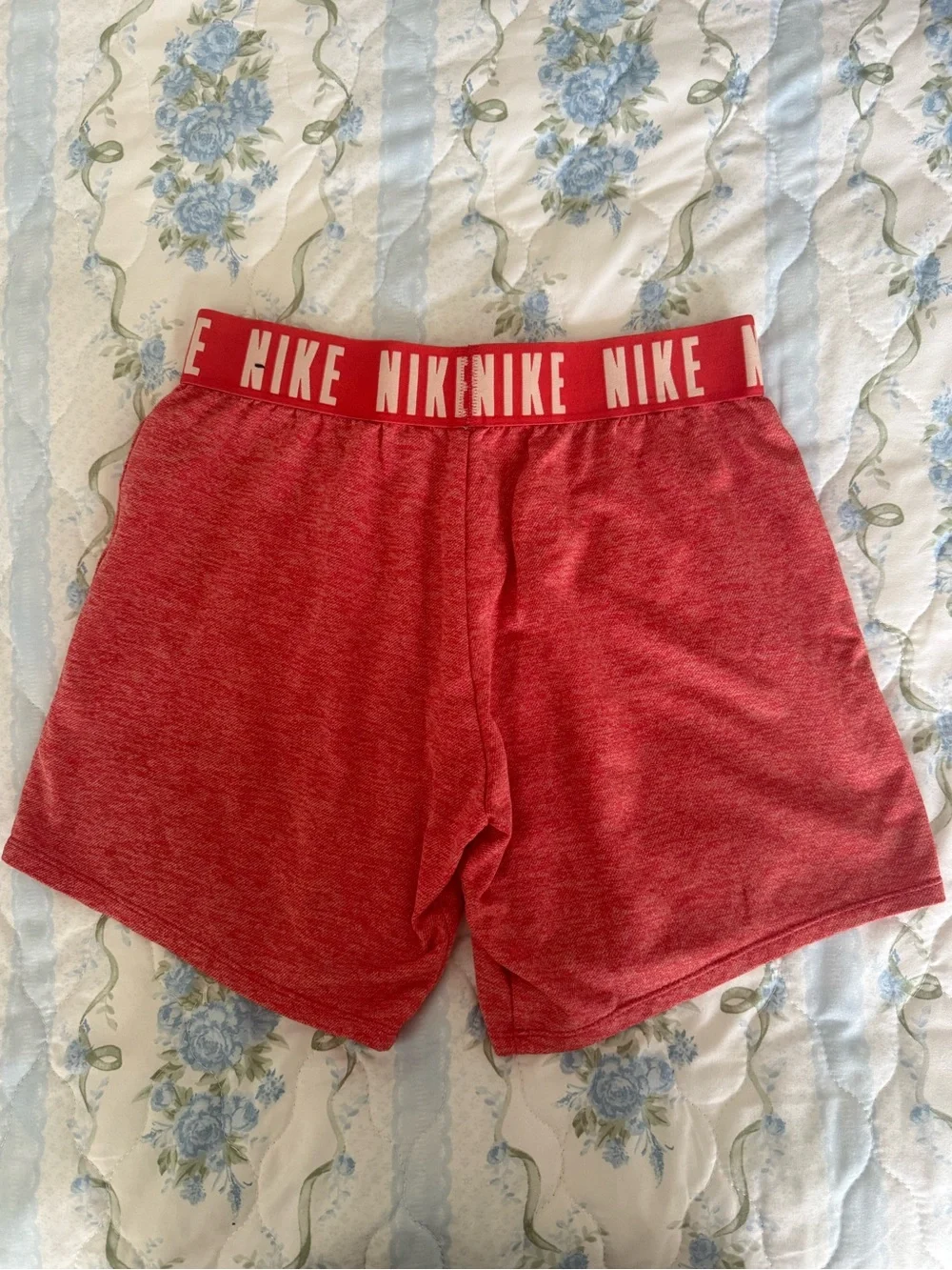 Nike Women’s Red Athletic Shorts with Branded Elastic Waistband